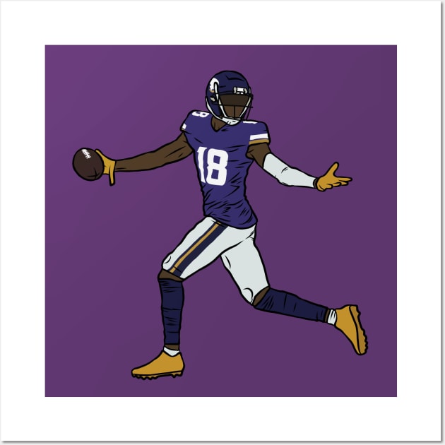 Justin Jefferson Looking Back Celebration Wall Art by rattraptees